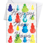 новогодняя открытка со снеговиками